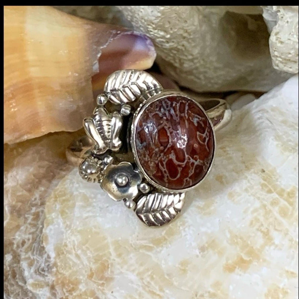 75-Million-Year-Old Dinosaur Bone Fossil Sterling Silver Ring - Picture 8 of 8